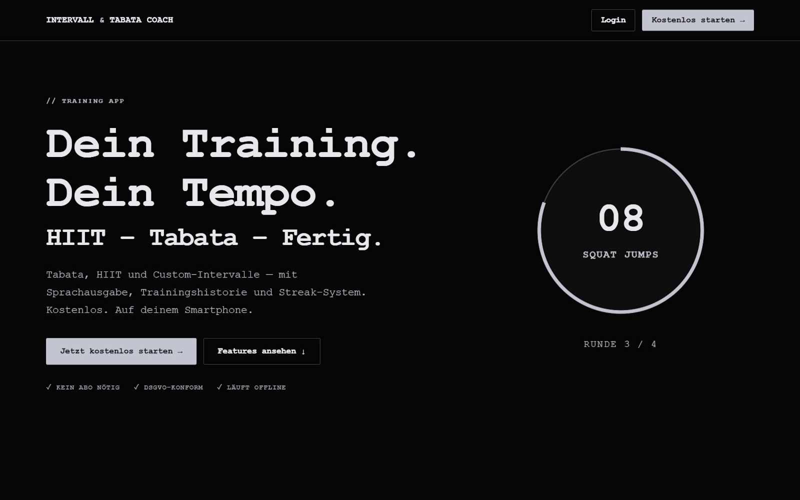 Screenshot IntervallCoach