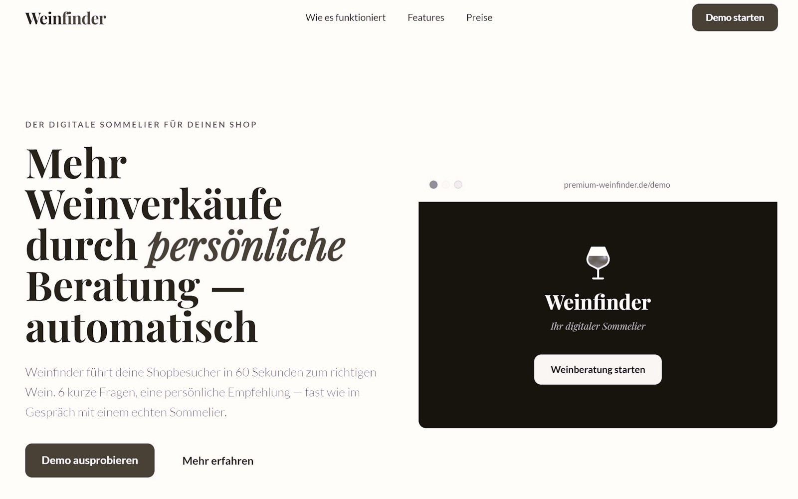 Screenshot Premium Weinfinder